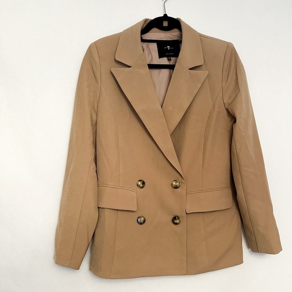 7 for All Mankind Double-Breasted Camel Blazer – Women’s Size Small - Picture 15 of 15